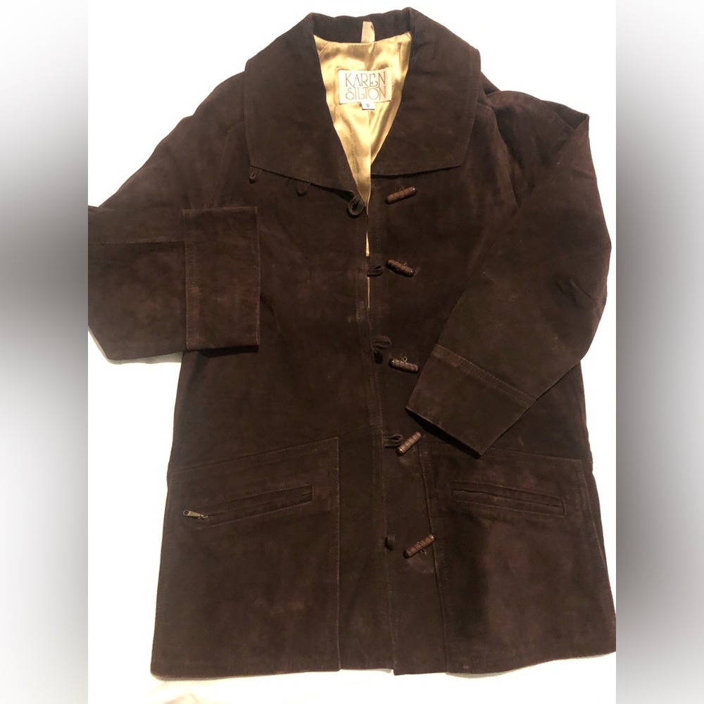 Vintage Dark Brown Leather Suede Jacket - Karen Gibson